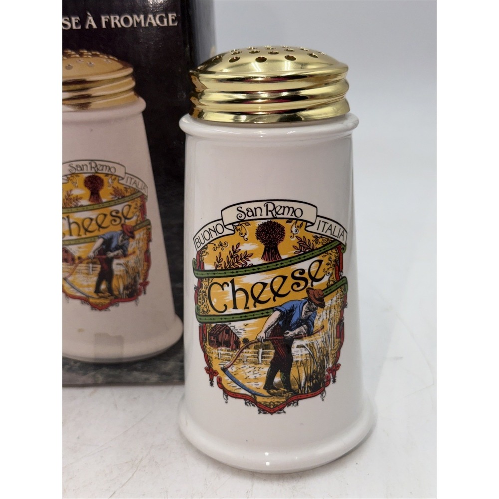 Vintage Himark Buono San Remo Italia Ceramic Cheese Shaker NOS